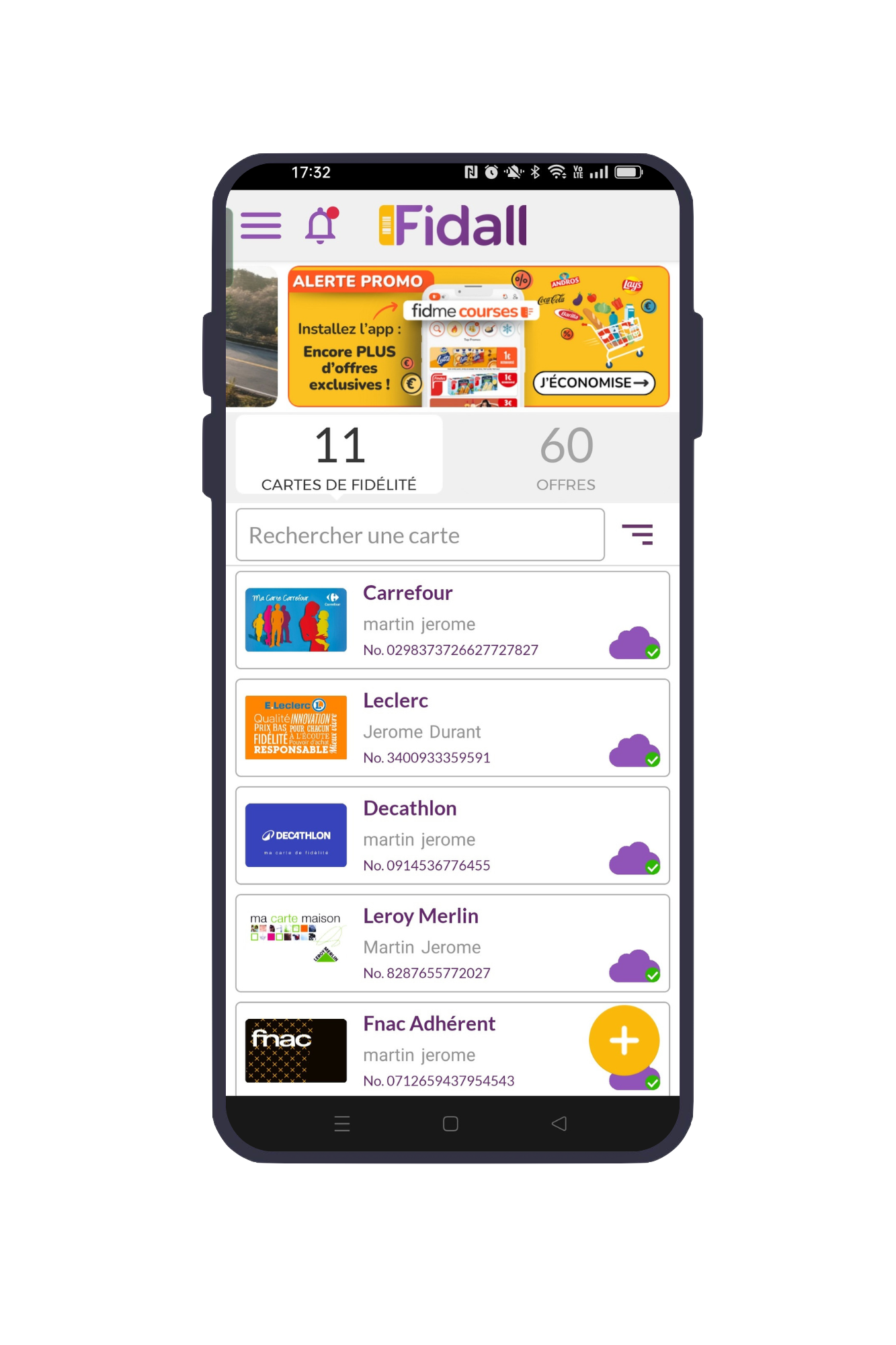 Toutes Les Cartes De Fid lit R f renc es Dans L appli Mobile Fidall